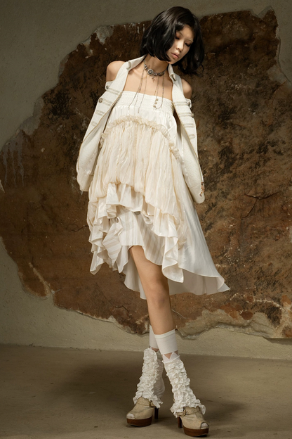 Asymmetrischer Rock mit hoher Taille