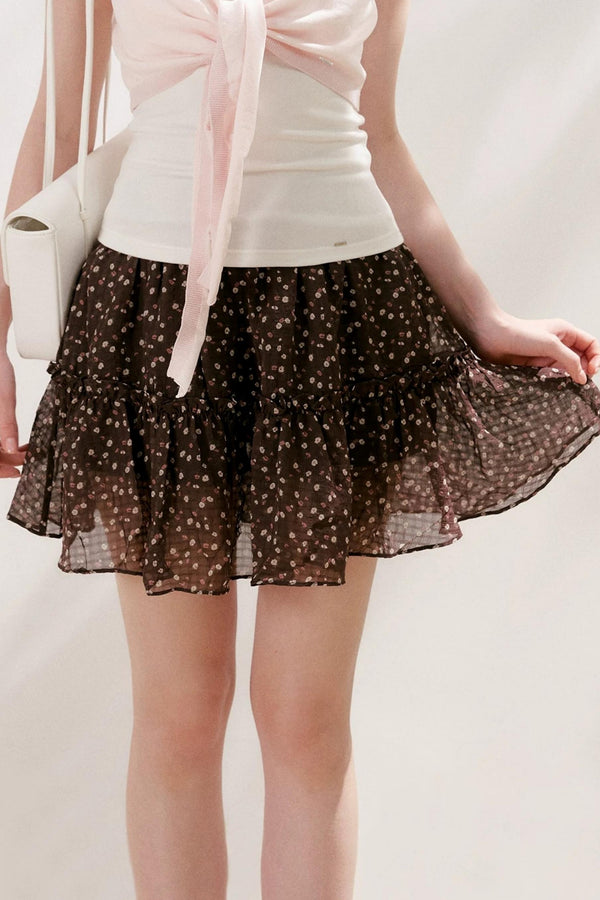 Staycation Floral Ruffle Skirt