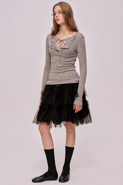 Layered Lace Patchwork Top