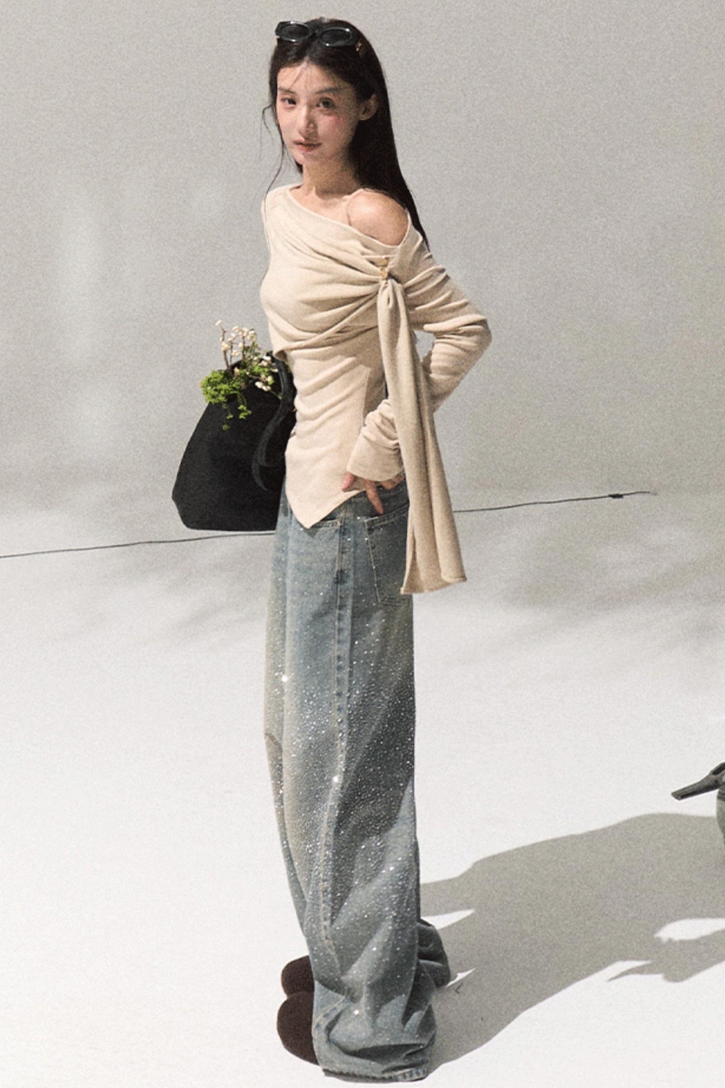 Ancient Shrine Long Sleeve Knit Top