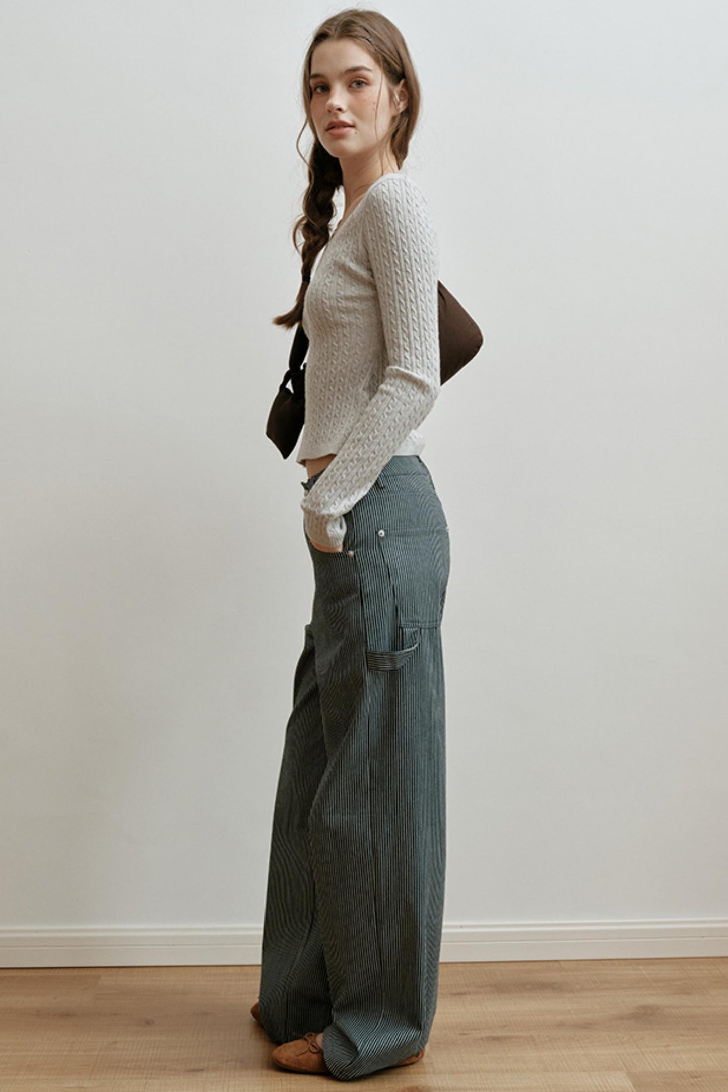 High-Waisted Embroidered Pants