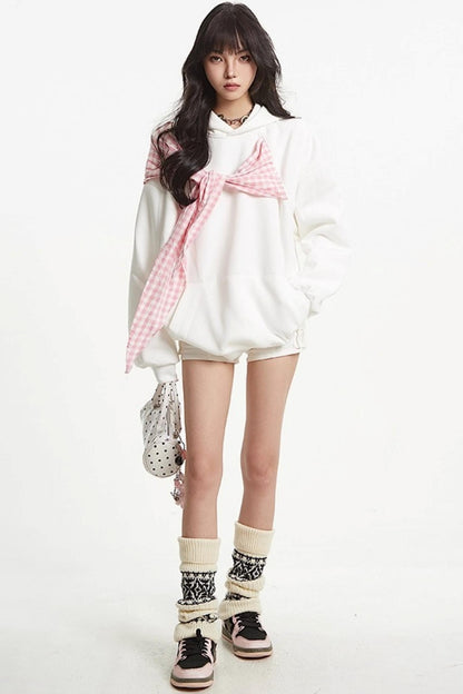 Vintage Plaid Loose Long Sleeve Sweatshirt