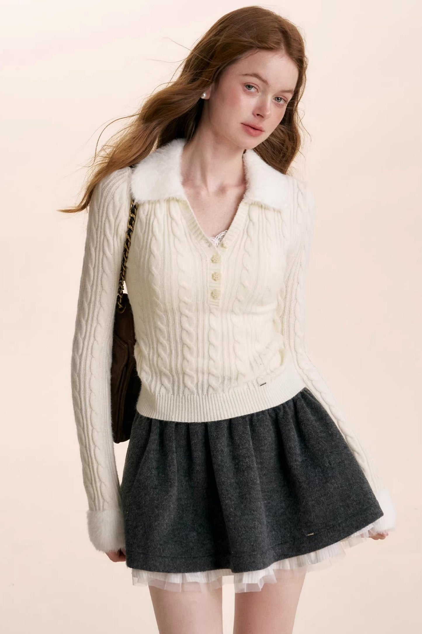 Cloud Soft Velvet Lapel Sweater