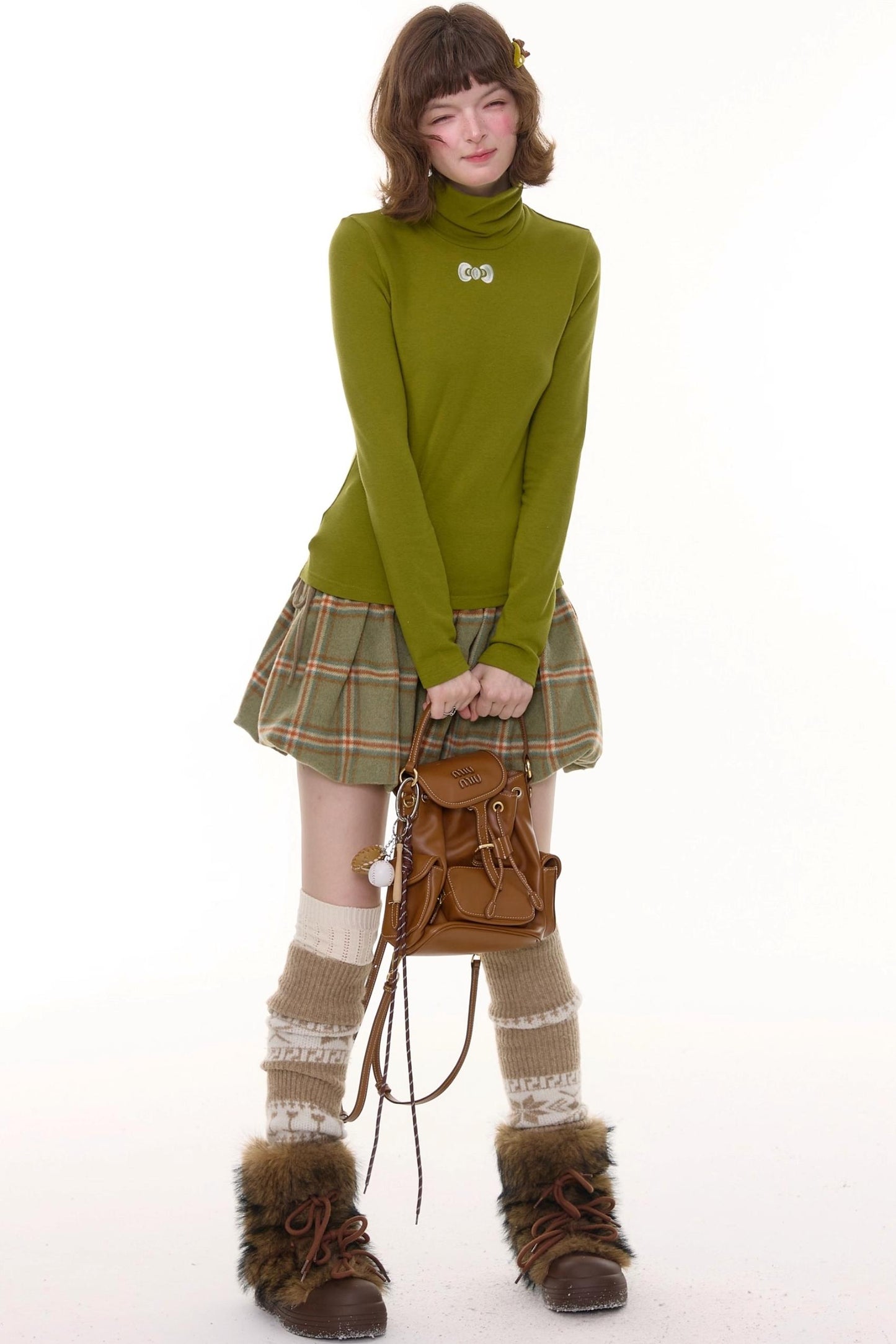 Autumn Retro High Neck Knitted Top