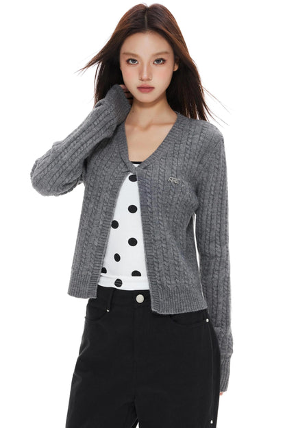 Twist Gray Womens Cardigan