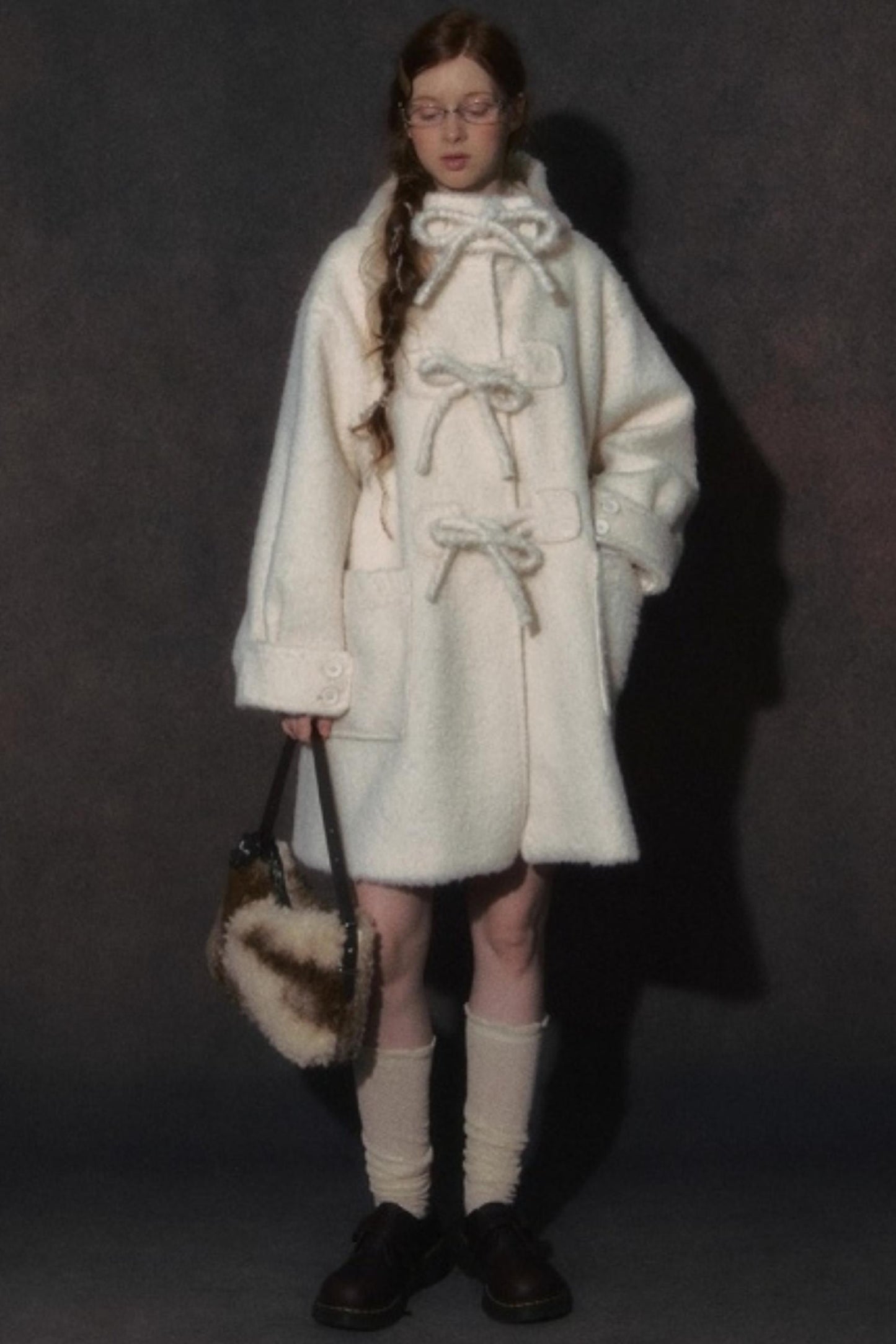 College Hooded Thick Woolen Jacket