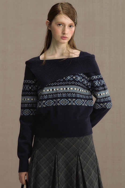 Nordic Preppy Style Fair Isle Sweater