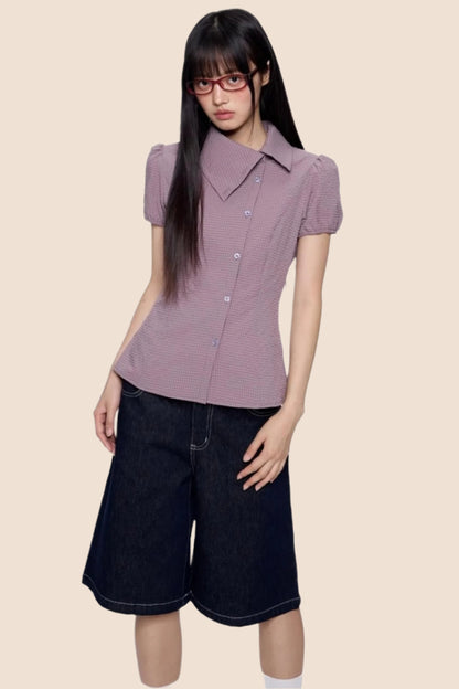 Purple Plaid Summer Shirt