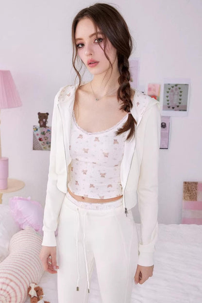 Bear Print Sweater Suspender Set-Up