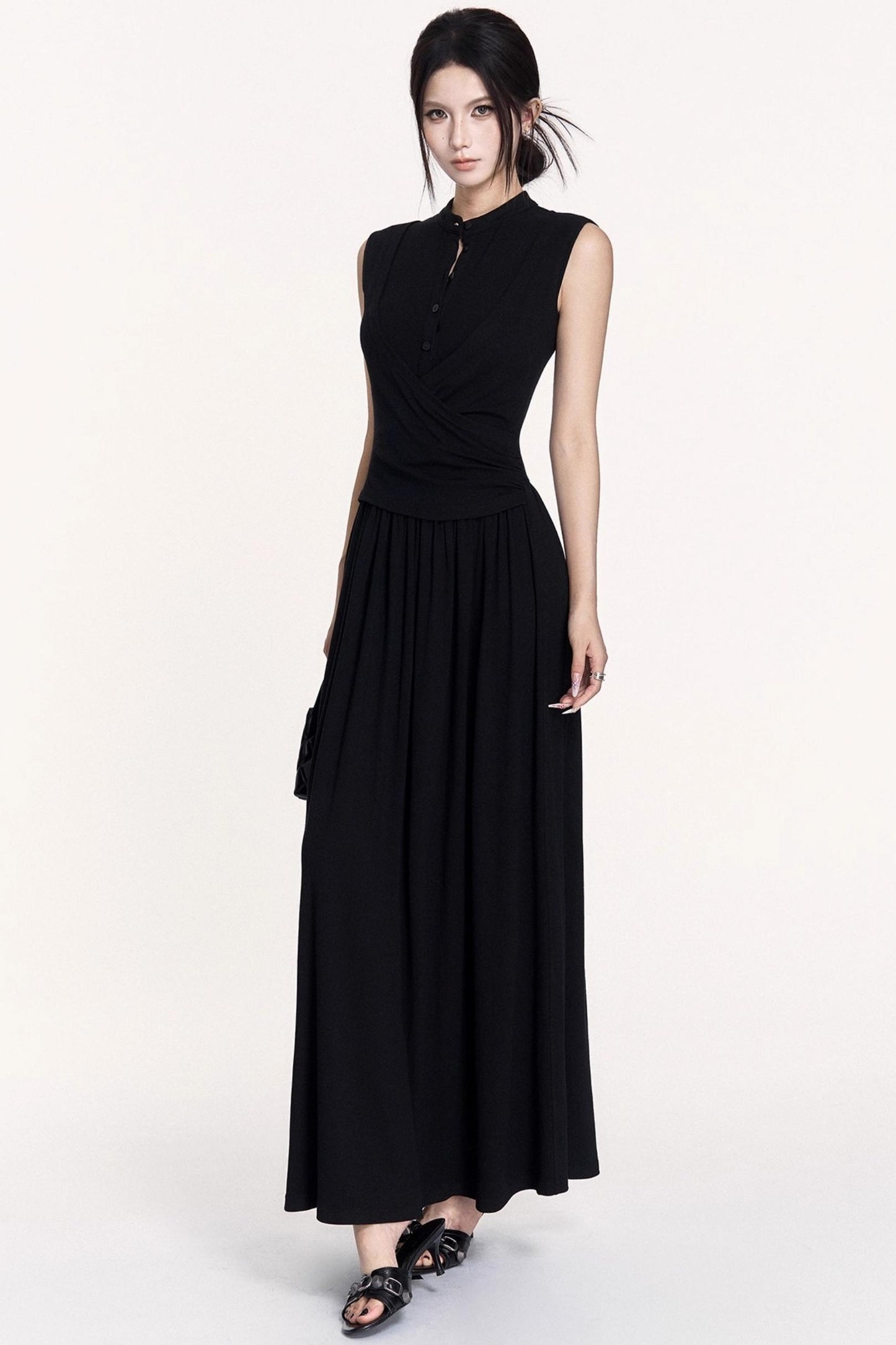 Light Silhouette Stretch Knit Vest Dress