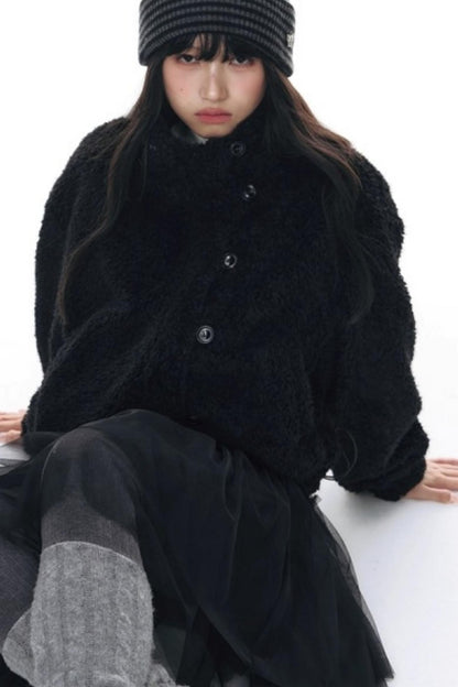 Polka Dot Woolen Reversible Jacket