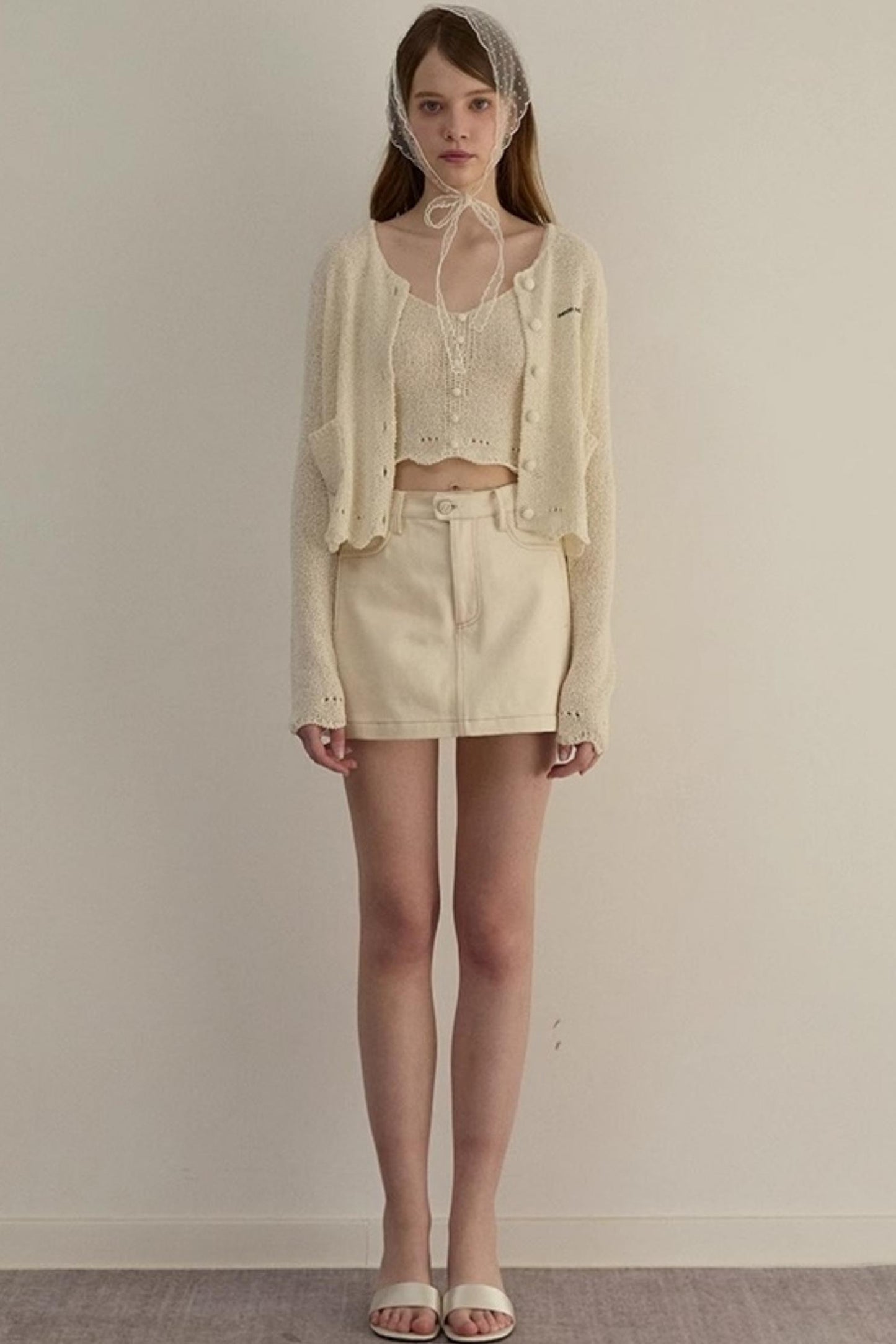 Embroidered A-line Duo Coat Skirt Set-Up