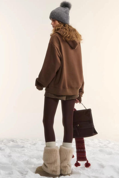 Brushed Fair Isle Hooded Top