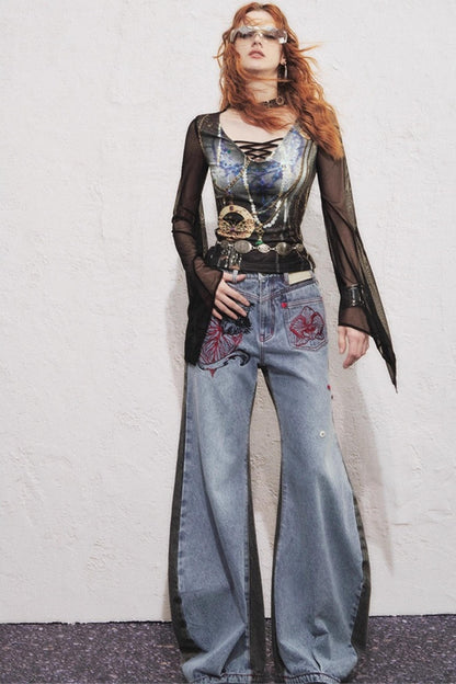 Asymmetrical Sickle Jeans