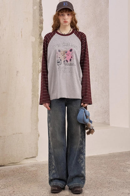 Two Bear Thin Striped Long Sleeve T-Shirt