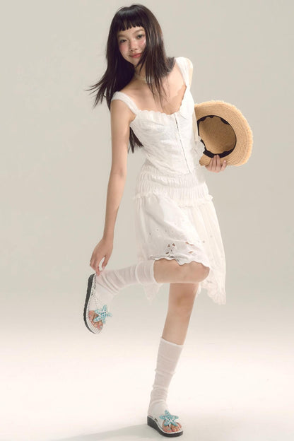 Whispering Daisy Asymmetrical Skirt Top