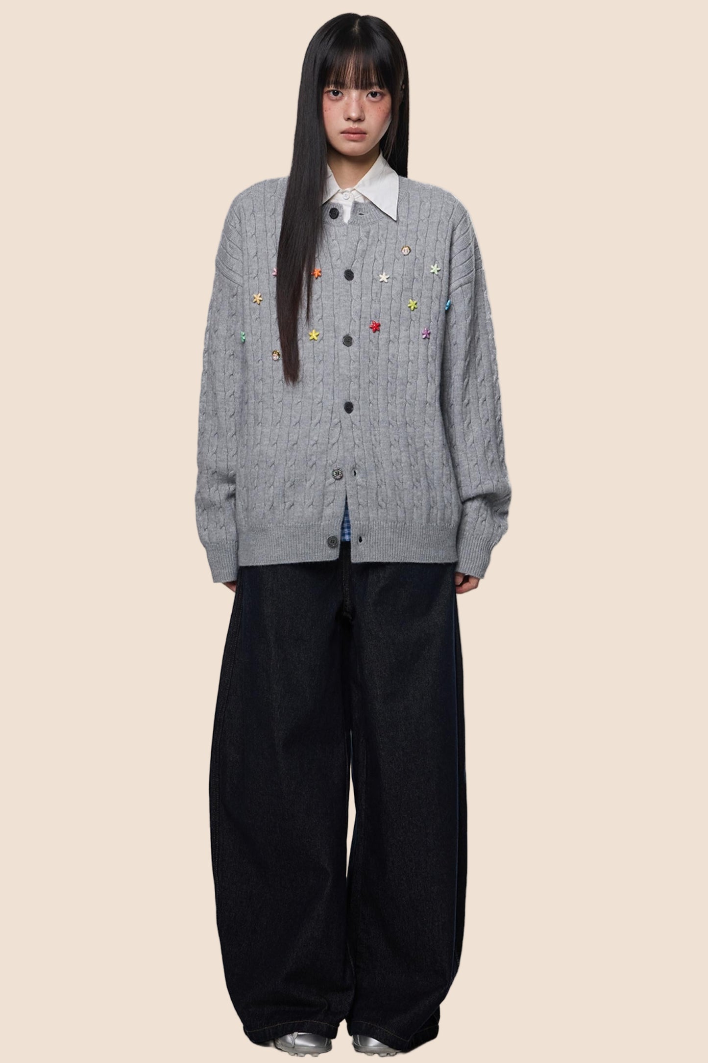 Studded Beaded Knit Cardigan