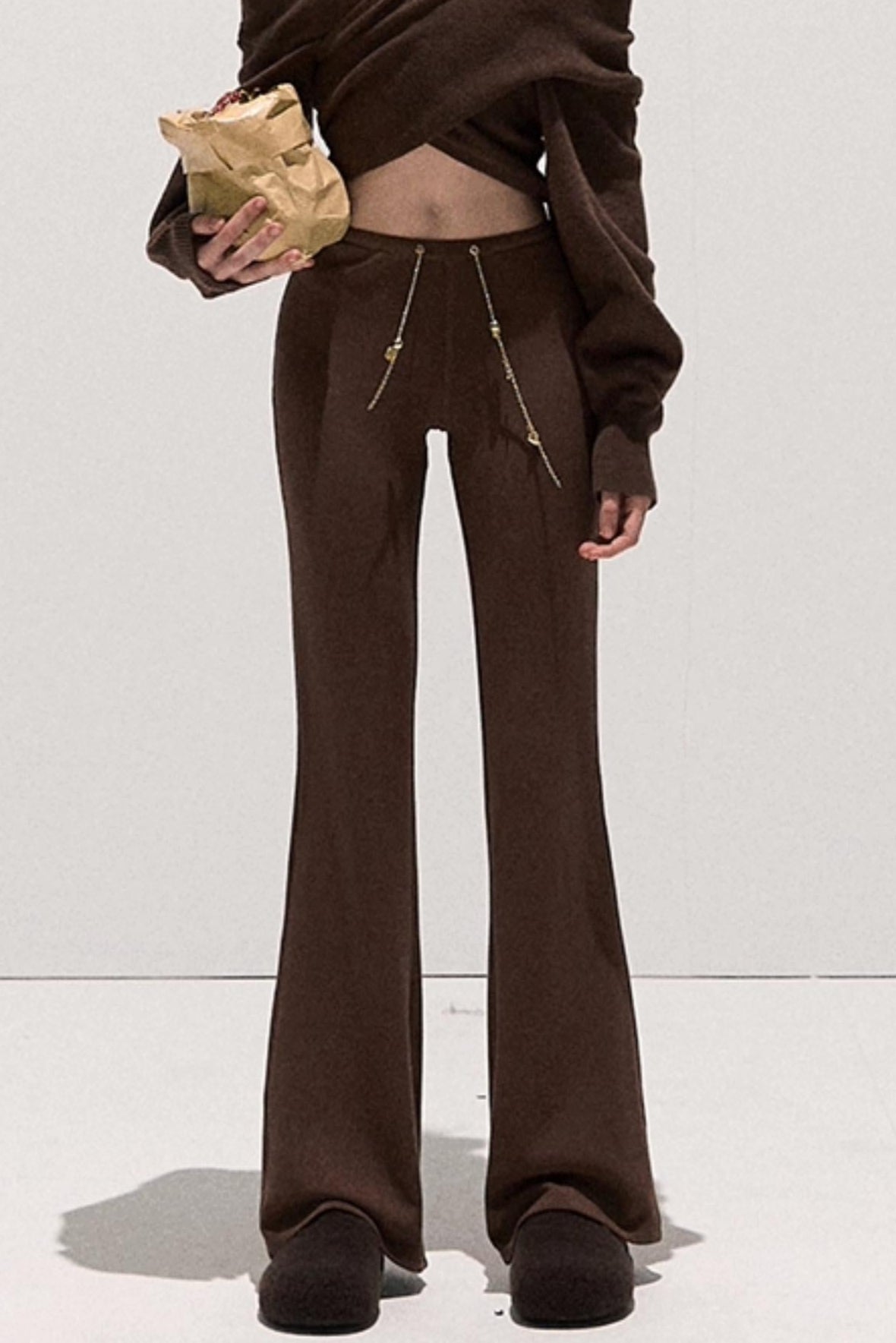 Basic Wool High-Waisted Wide-Leg Trousers