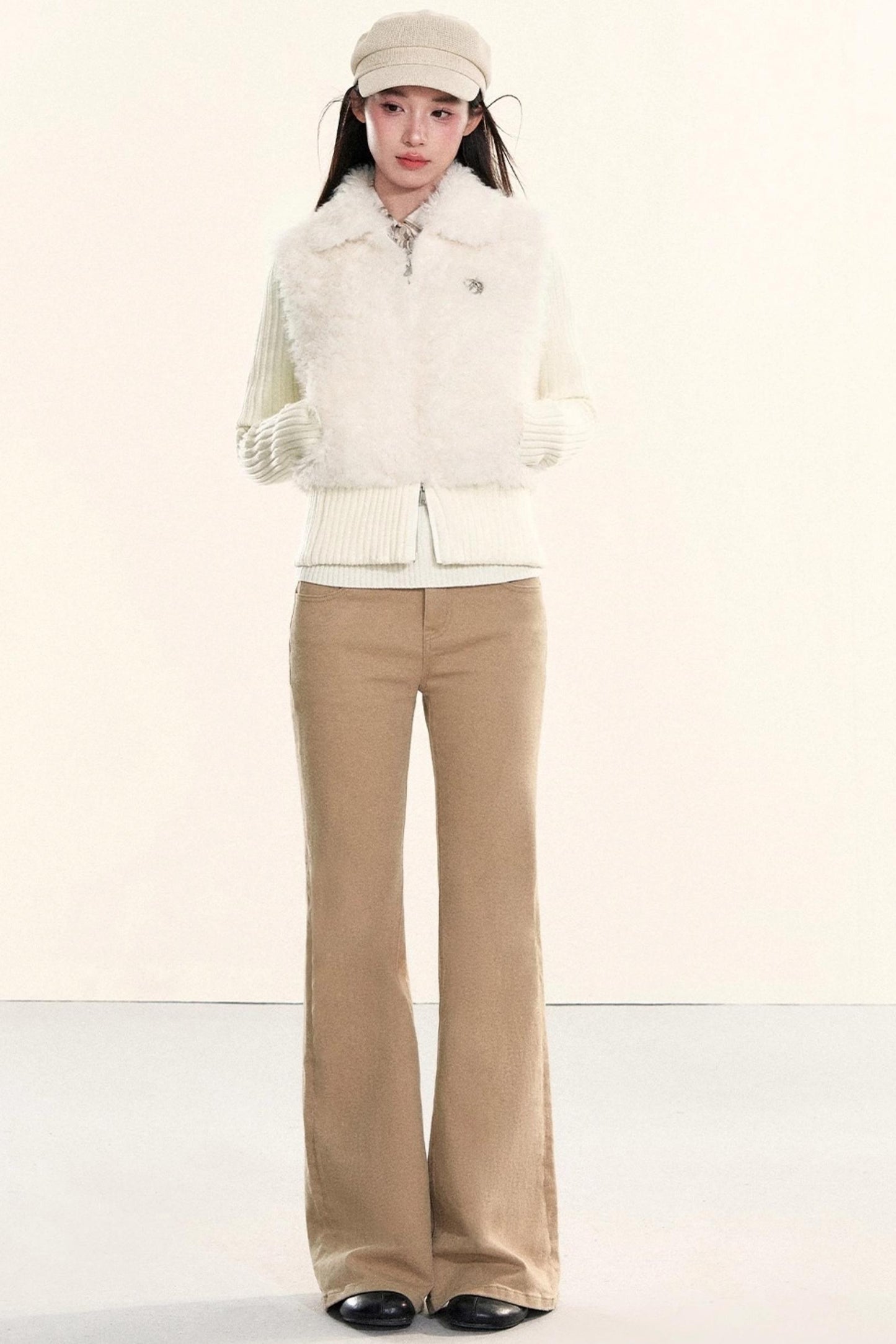 Washed Denim Flared Pants