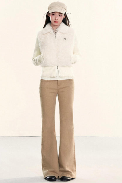 Washed Denim Flared Pants