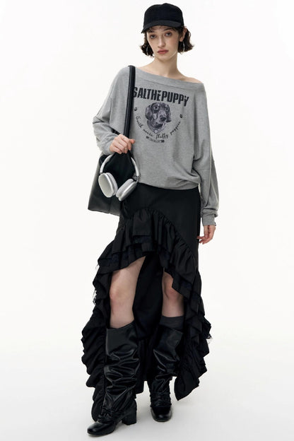 Puppy Print Long Sleeve T-shirt