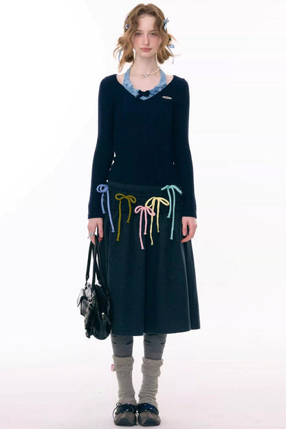 Ruffled Multi-Color Bow Skirt