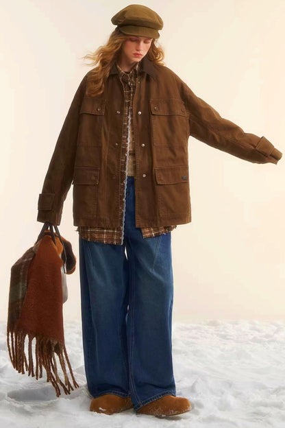 Brushed Distressed Retro Jeans