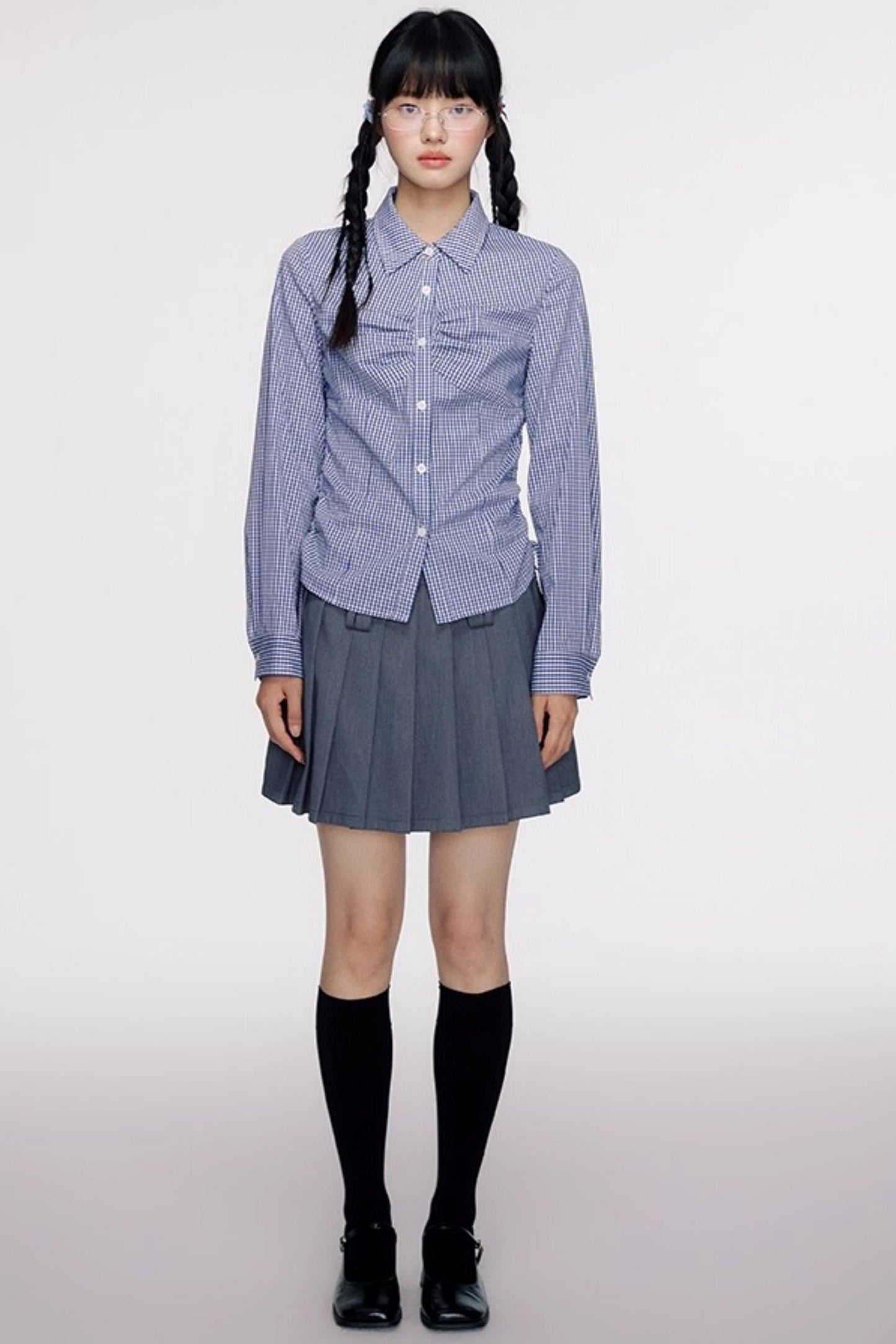 Nap Pleated Slim Spring Shirt