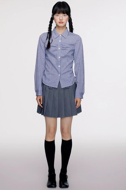 Nap Pleated Slim Spring Shirt