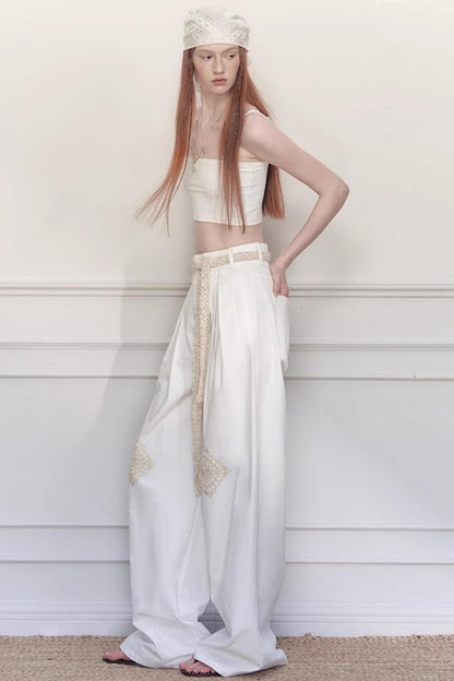 Grandmothers Crochet Wide-Leg Pants