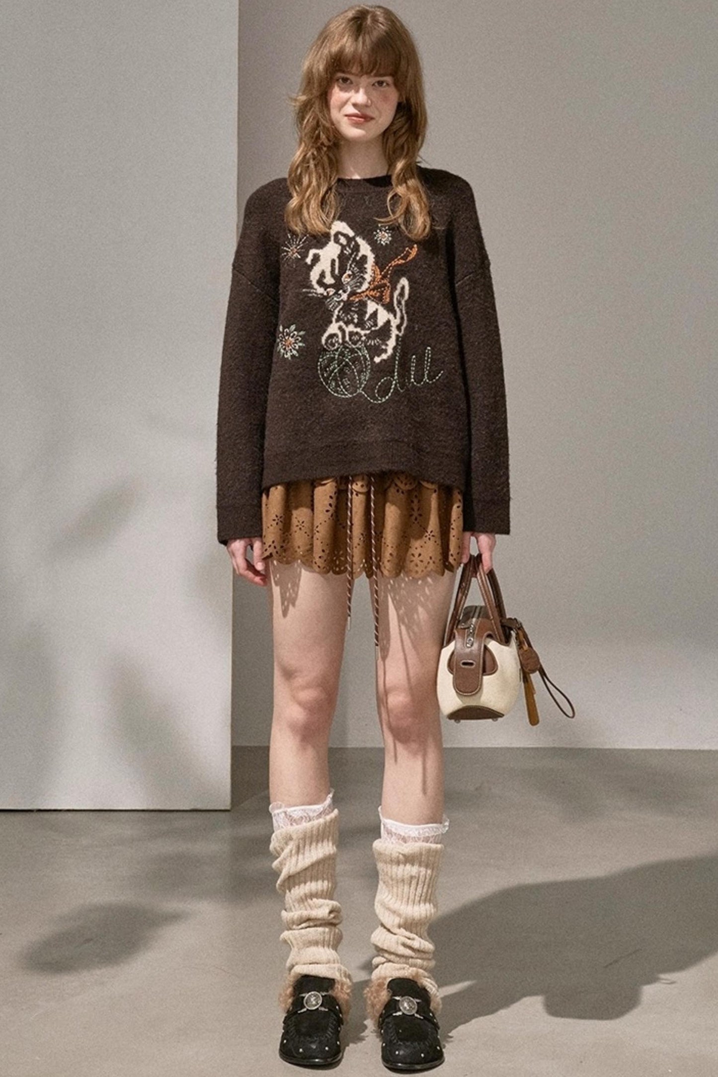 Furball Crew Neck Loose Sweater