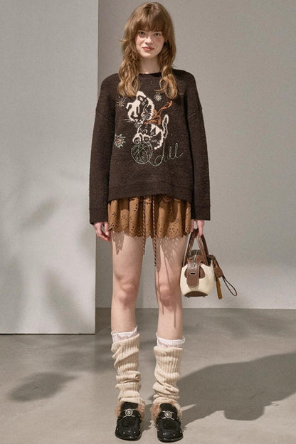 Furball Crew Neck Loose Sweater