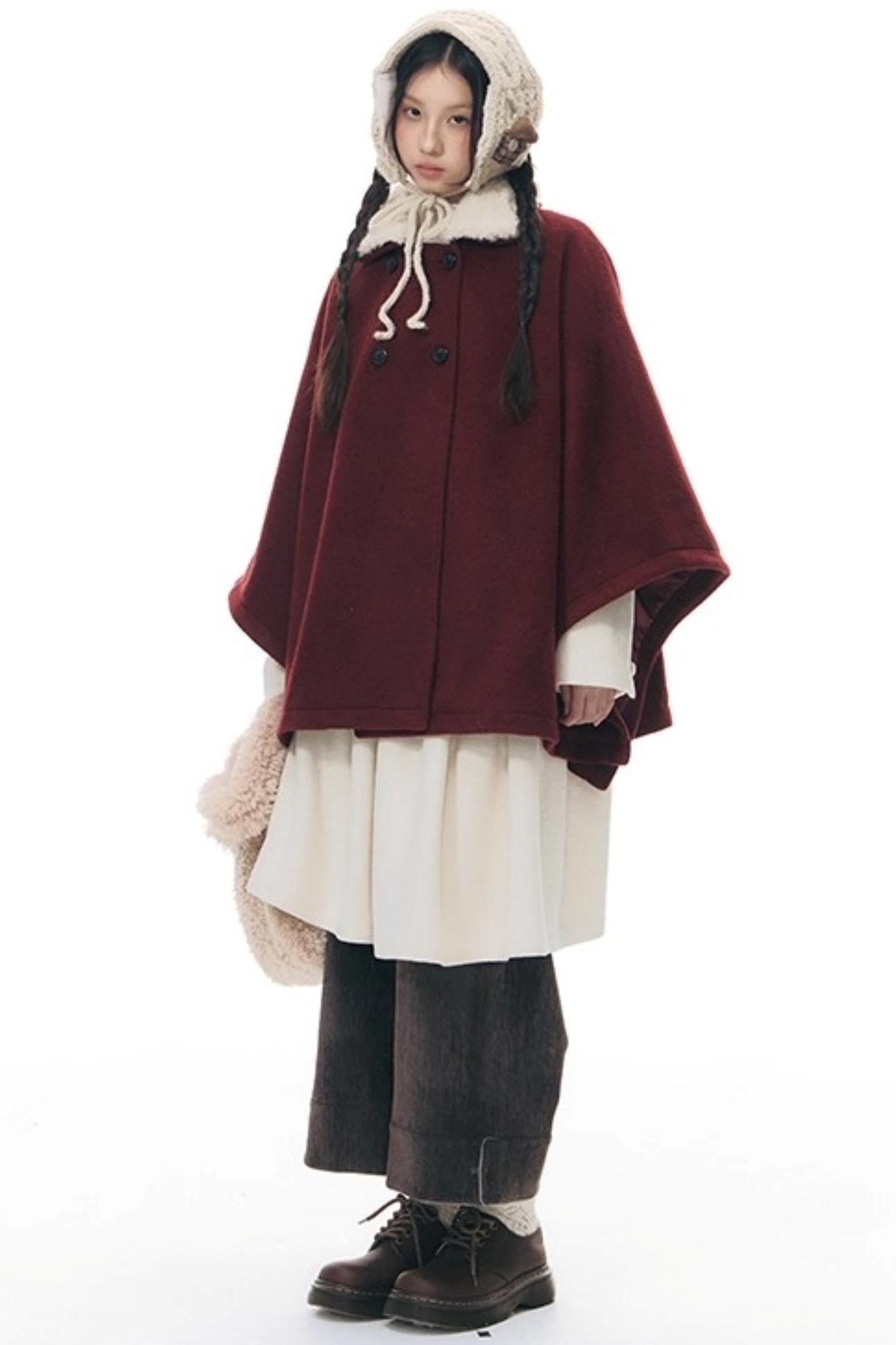 Knitted Scarf Collar Jacket Set-Up