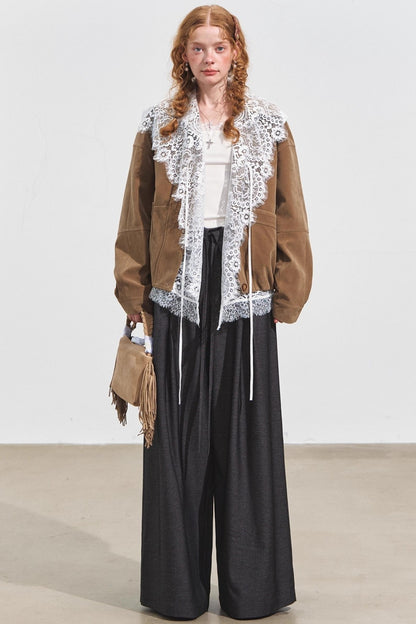 Hooded Panelled Lace Cover-Up Outer