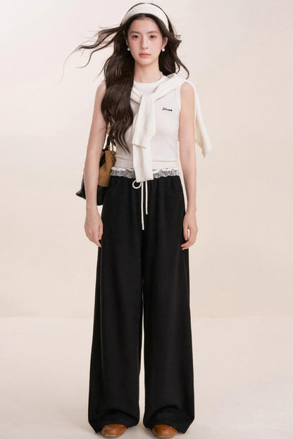 Romantic Lace Wide-Leg Pants