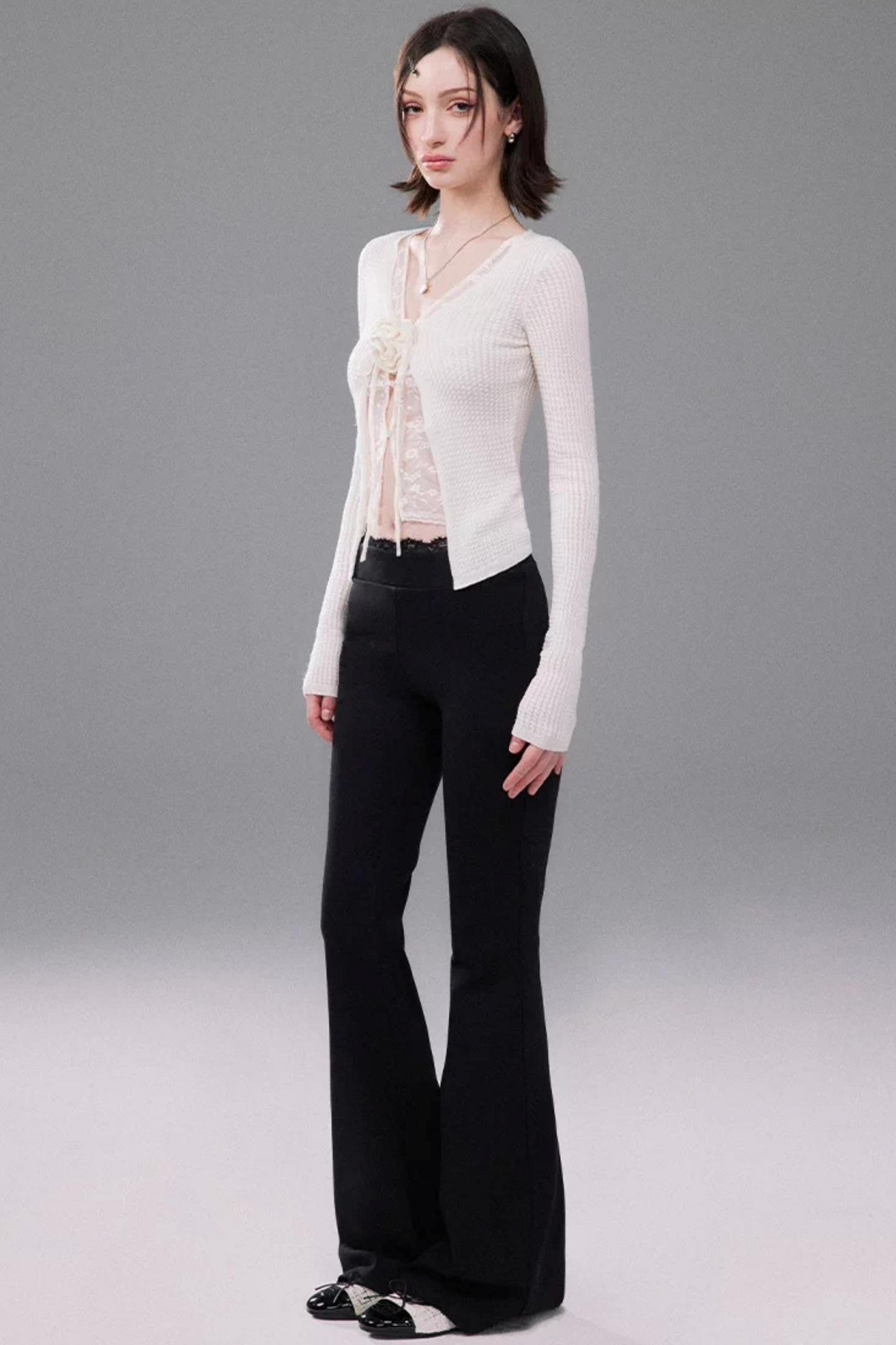 Lace Knit Two-Piece Top