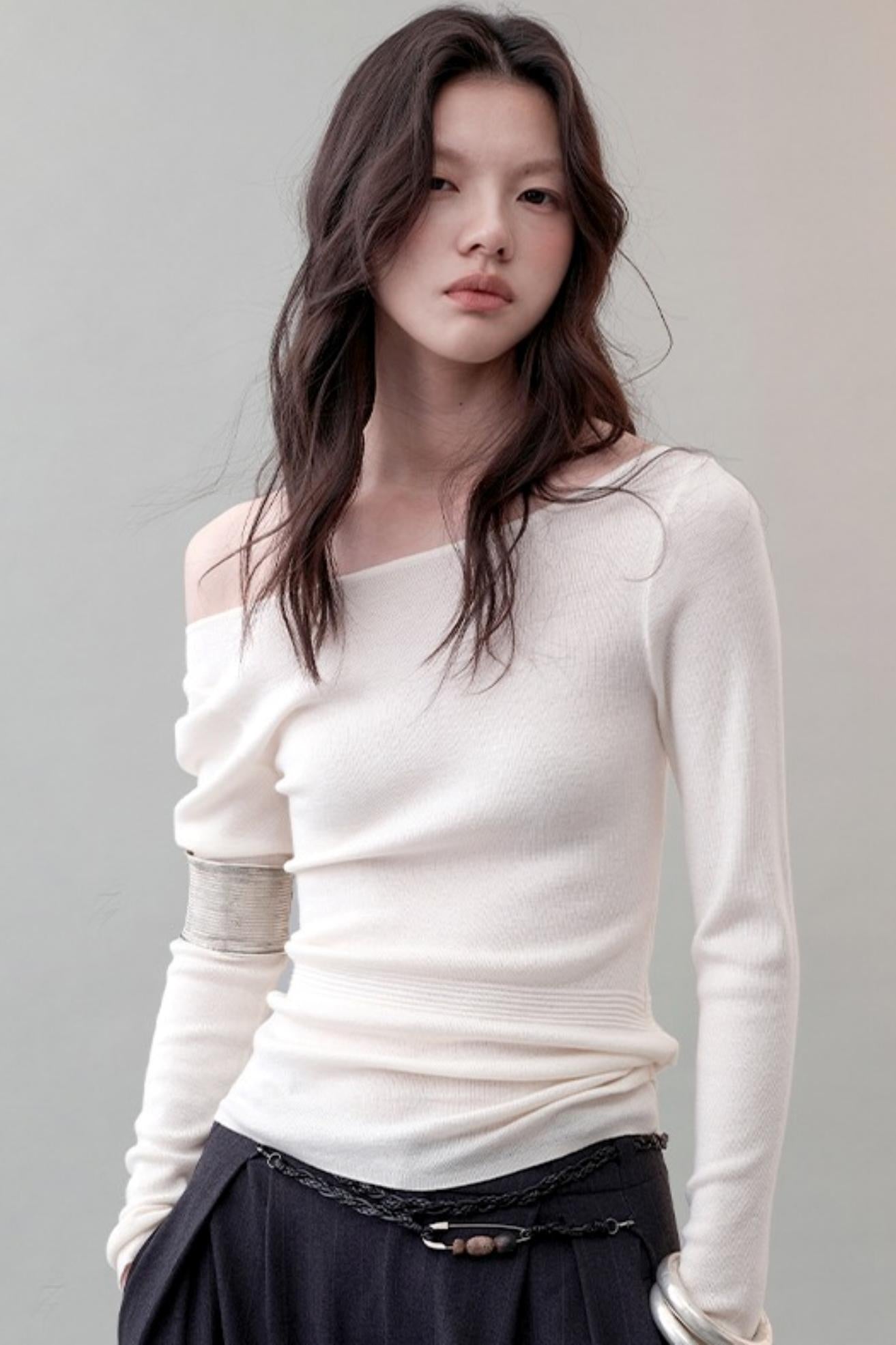 Cloud Yarn Long-sleeved Top