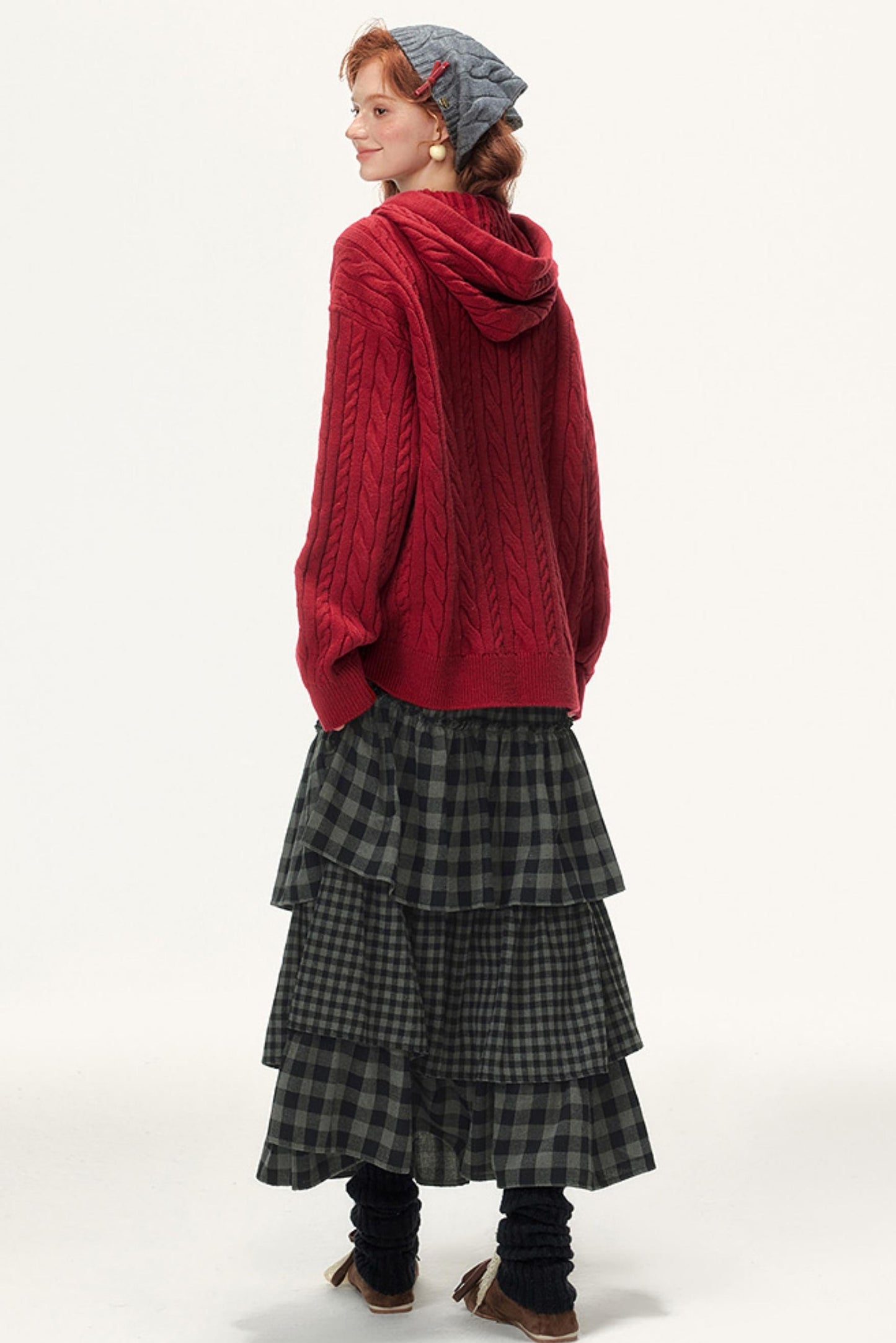 Lazy Cable Hooded Top