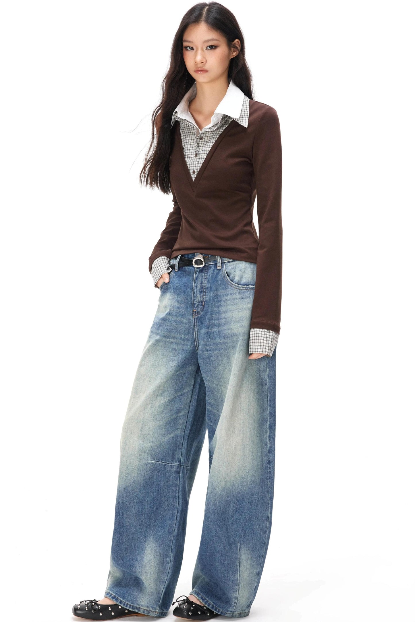 Retro Strick-Lagenlook-Top