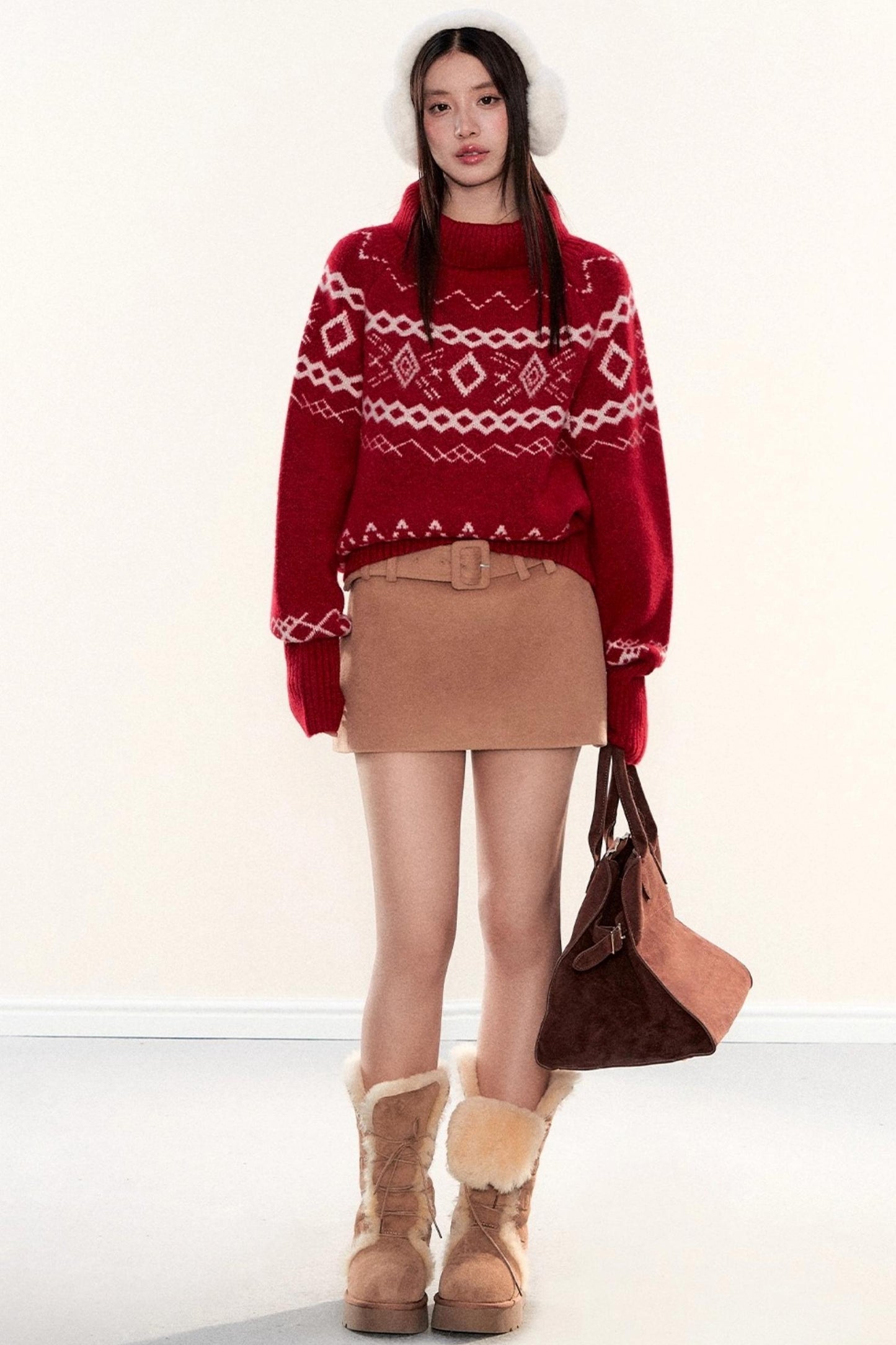 Woolen A-Line Culottes Skirt