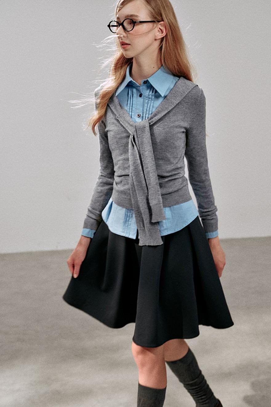 Casual Navy Collar Pullover Sweater