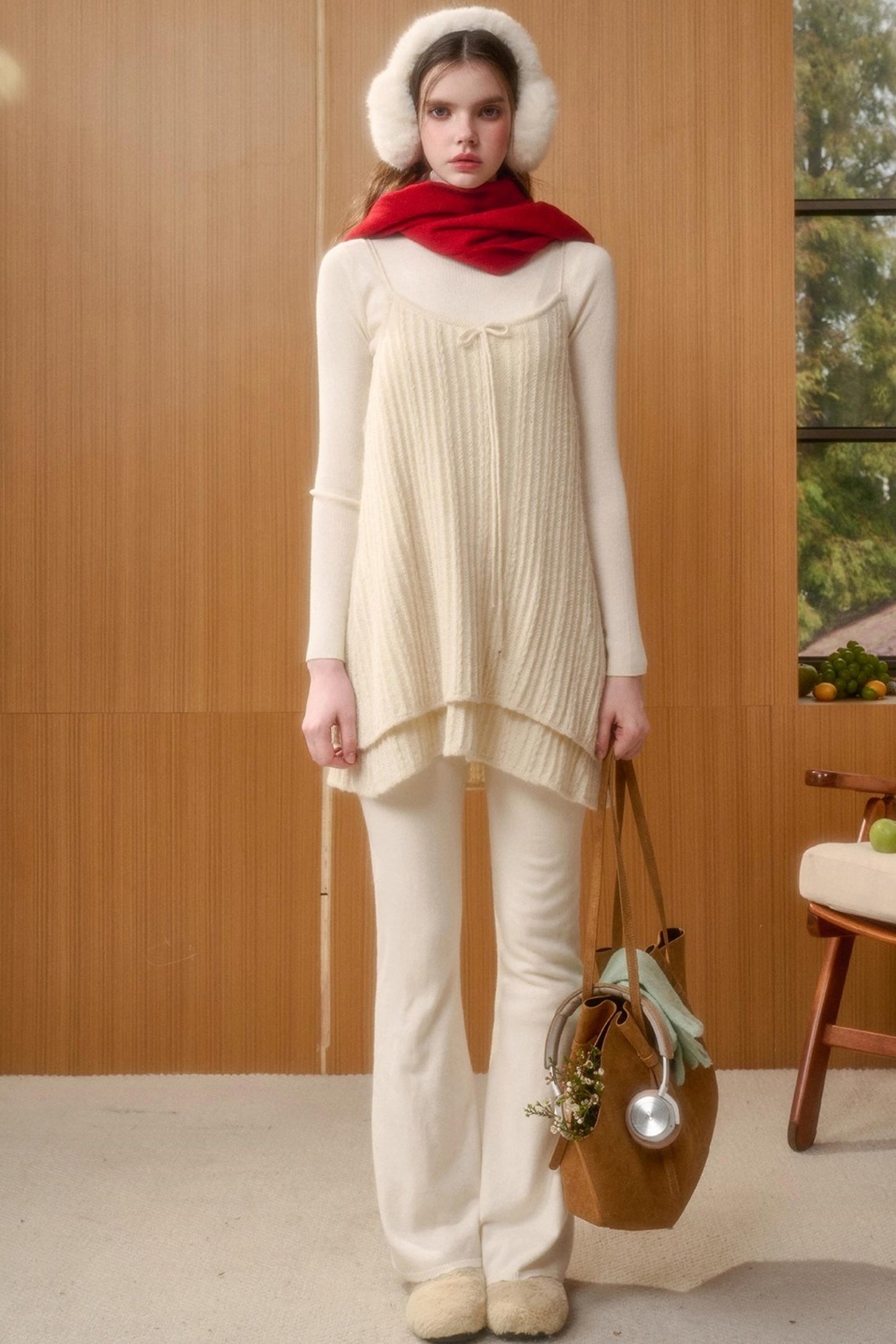 Soft Gemstone Wool Pants Set-Up