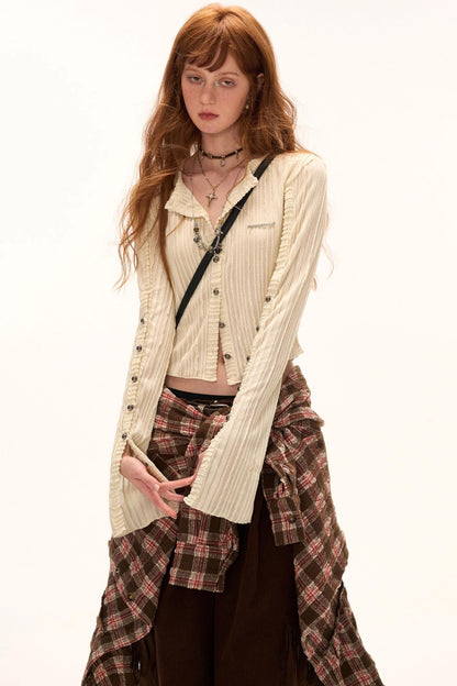 Bow Plaid Shirt Dress