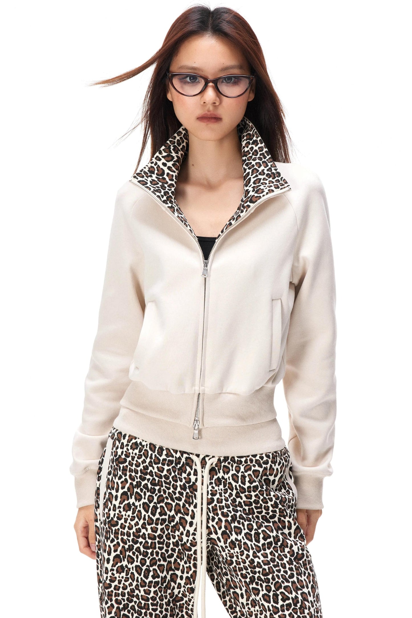 Retro Leopard Patchwork Jacket Set-Up
