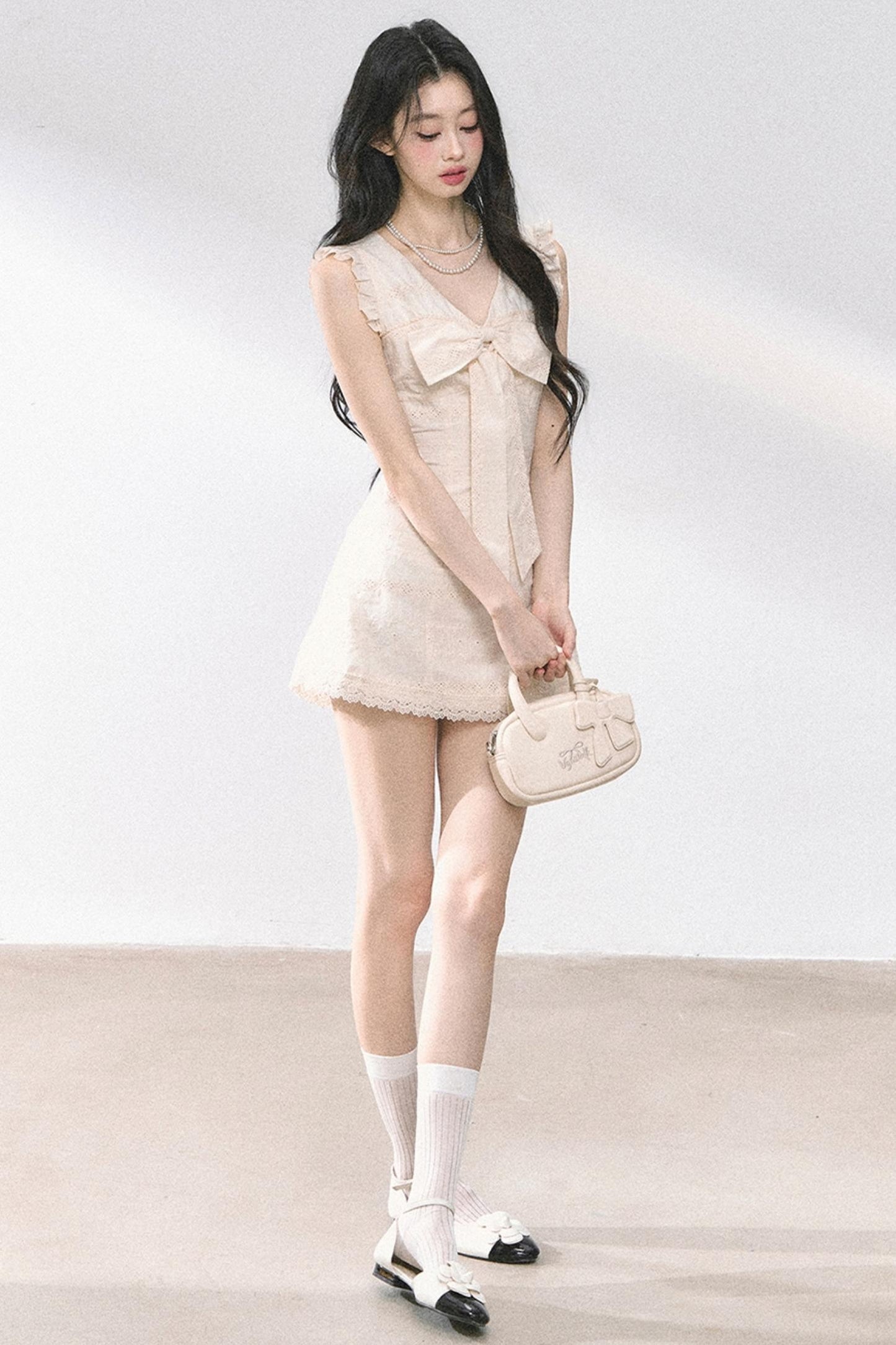 Summer Lace V-Neck Mini Dress