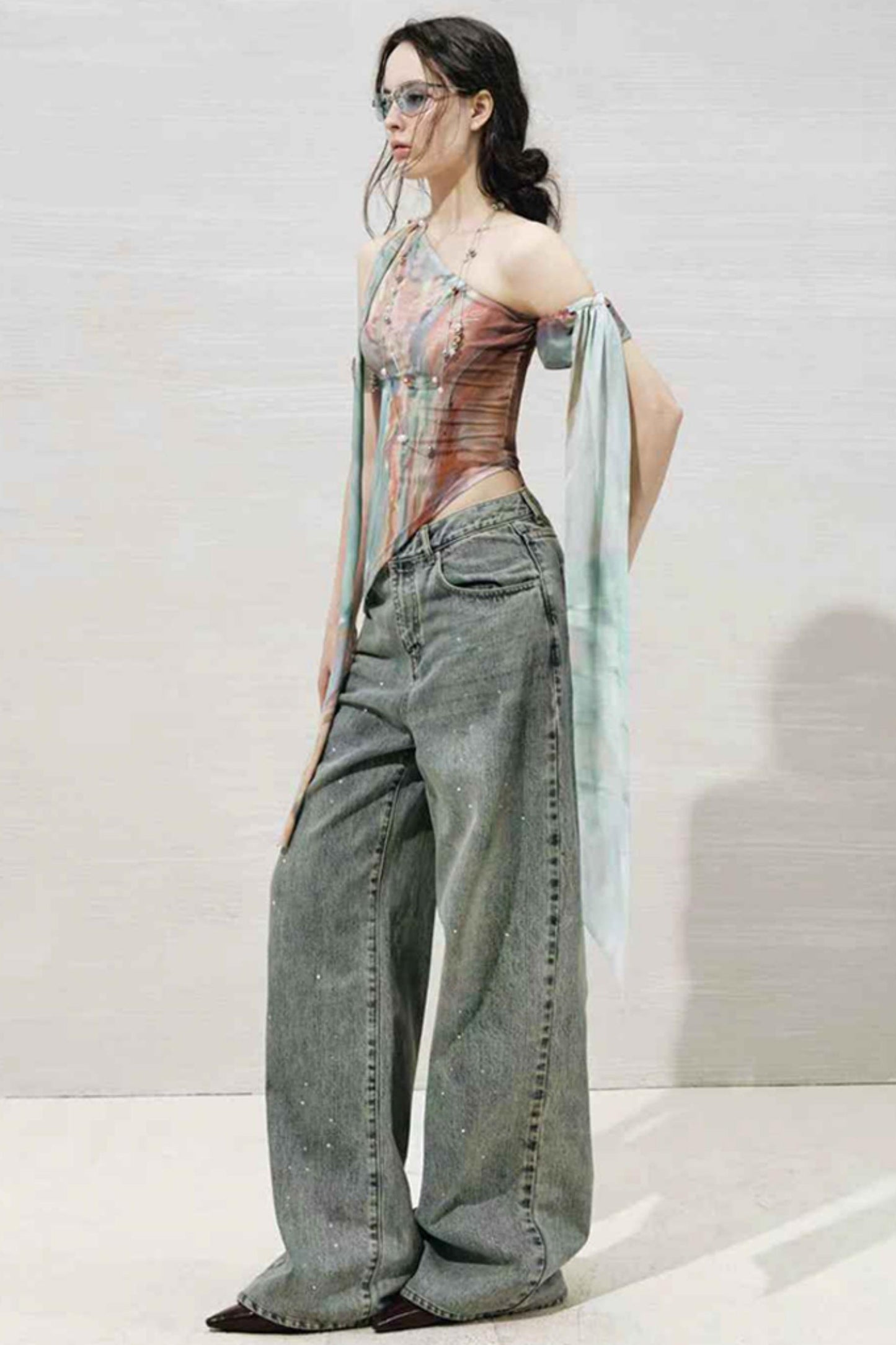 Nature Oil Painting Skirt Set