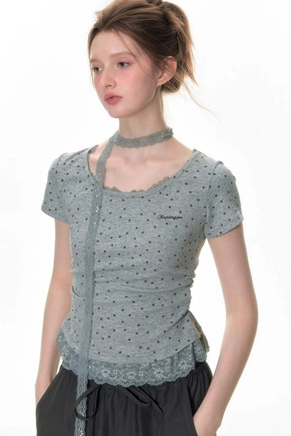 Star Lace Sweet Shirt