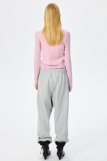 Wool Cropped Slim Fit Top