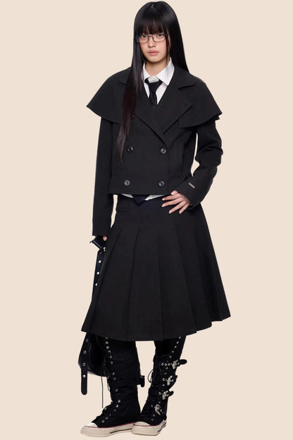 Doppelreihiger Cape-Mantel