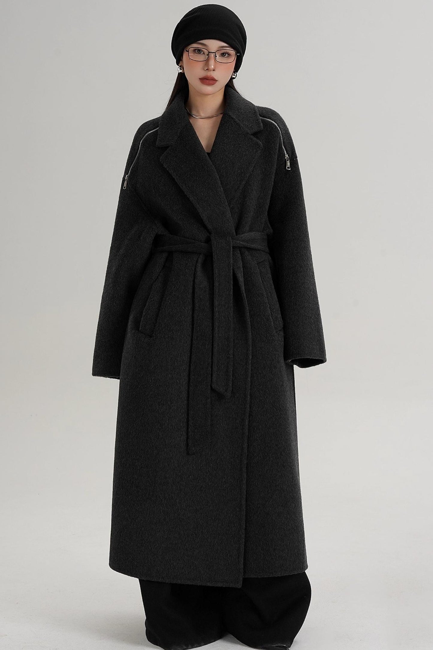 Elegant Shoulder Wool Coat